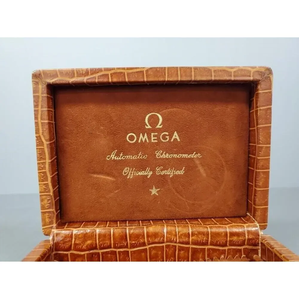 Omega Chronometer Watch Box, Leather, Vintage 1960's